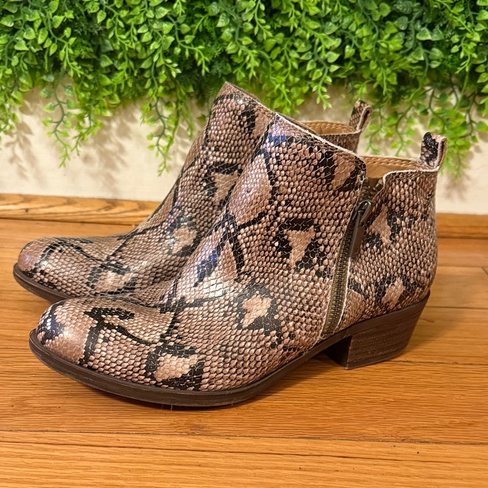 Lucky Brand Snakeskin Pattern Booties